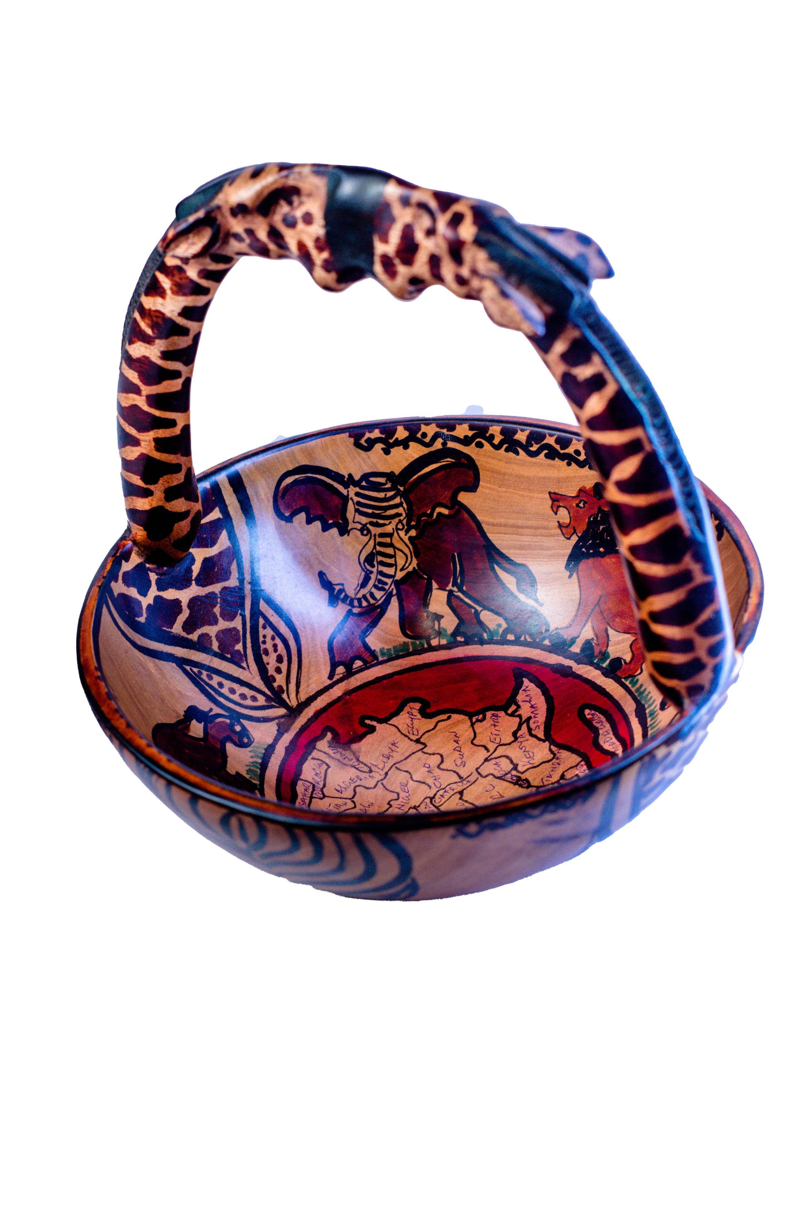 Animal Pattern Bowl with Giraffe Handle